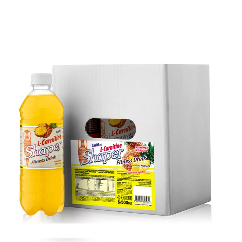 Shaper Fitness Drink L-carnitine, ananas, 0.5 L  6 .